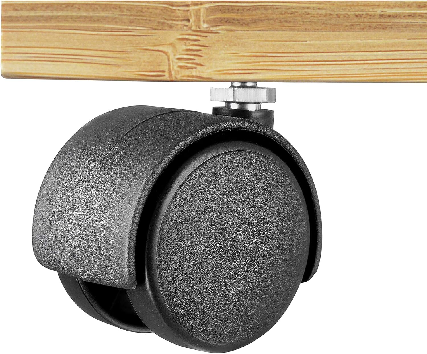 BALANBO CPU Stand PC Cart Computer Bamboo CPU Holder Tower Stand with Baffle with 4 Caster Rolling Wheels with Wheels Under Desk(Natural） : Office Products