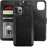 Bocasal for iPhone 11 Pro Max Wallet Case with Card Holder PU Leather Magnetic Detachable Kickstand Shockproof Wrist Strap Removable Flip Cover for iPhone 11 Pro Max 6.5 inch (Black)