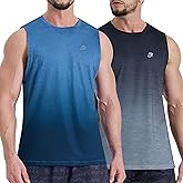 Men's Tank Tops Quick Dry Workout Muscle Gym Sleeveless Shirts UPF 50+ Sun Protection Running Beach Summer Swim Shirts