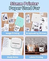 Phomemo M02 Paper 50mm x 3.5m 3 Rolls White Self-Adhesive Sticker Paper view 5
