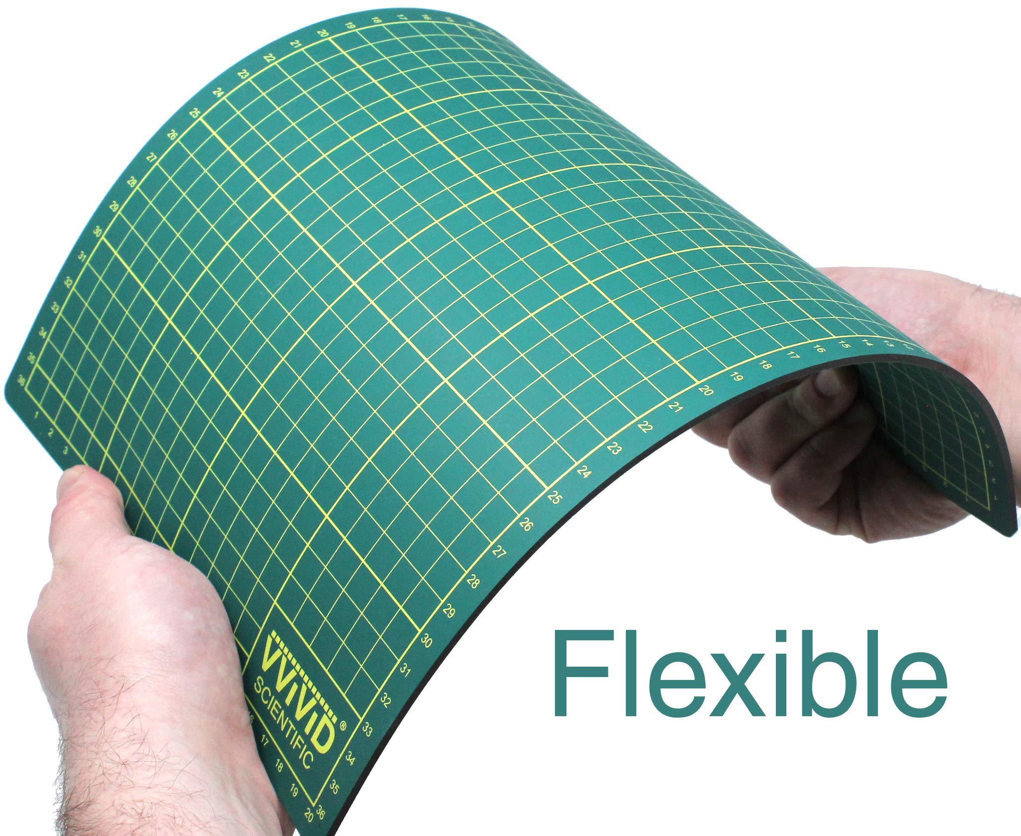 VViViD Green Self-Healing 14 Inches x 8.25 Inches Gridded & Ruled Cutting Mat 2-Pack For Arts, Crafts & Drafting