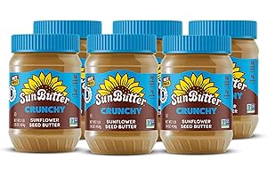 SunButter Sunflower Butter, Delicious, Naturally Crunchy Alternative to Peanut Butter, 16 oz Plastic Jars, Pack of 6