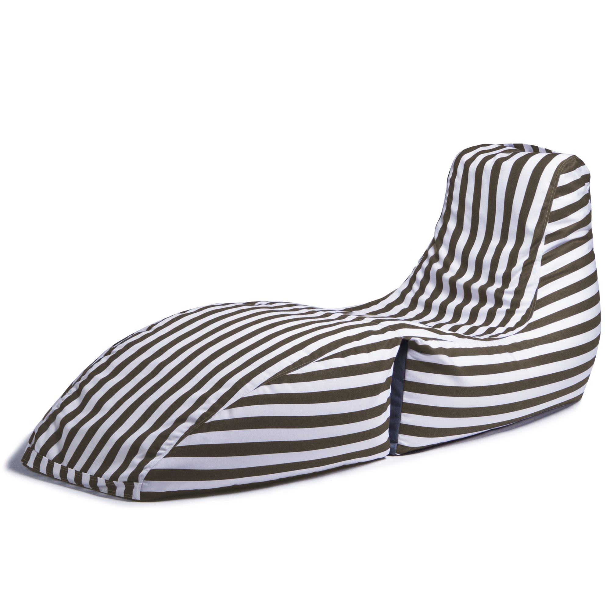 Jaxx Prado Outdoor Bean Bag Chaise Lounge Chair, Taupe Stripes on