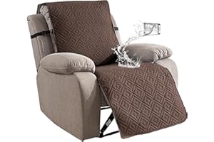 GENINA Waterproof Oversized Recliner Chair Covers - 100% Protection, Non-Slip, Washable Recliner Slipcover for Larger Recliners, Kids & Pets Friendly【28'' /Chocolate】