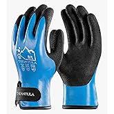 Tarantula 100% Waterproof Winter Work Gloves for Men & Women, Thermal Insulated Freezer Gloves for Cold Weather, Super Grip Palm, Blue, X-Large