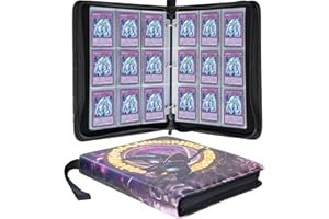 DRZERUI Card Binder for Yugioh Cards - 720 Pockets Trading Card Binder with 40 Removable Sleeves, 9 Pocket Card Holder Album Compatible with Yu-Gi-Oh Cards (DM）