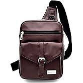 Katsuji Premium Leather Crossbody Chest Bag – Sling Shoulder Backpack for Men – Compact, Stylish & Travel-Ready
