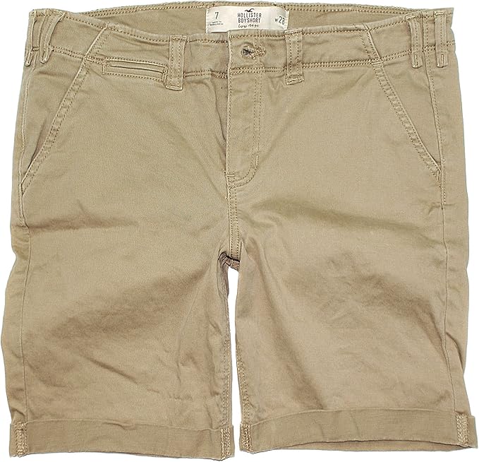 low rise twill shorts