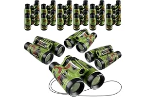 Deekin 16 Toy Binoculars with Neck String Learning Novelty Binocular Bulk Jungle Safari Hunting Party Favor for Explorer Gifts Bird Watching Camping Hunting, 4.3 x 4.1 Inch(Camouflage)
