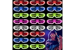 I7CREOY 25 Packs Light Up Glasses Glow In The Dark Party Supplies, LED Neon Flashing Glasses Adult Christmas Party Favor, Glow Sticks Sunglasses Bulk Cosplay Decoration, Hora Loca Toy Rave Birthday Wedding