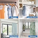 Yeabett Curtain Poles 48-226cm Extendable Telescopic No Drill Bronze view 7