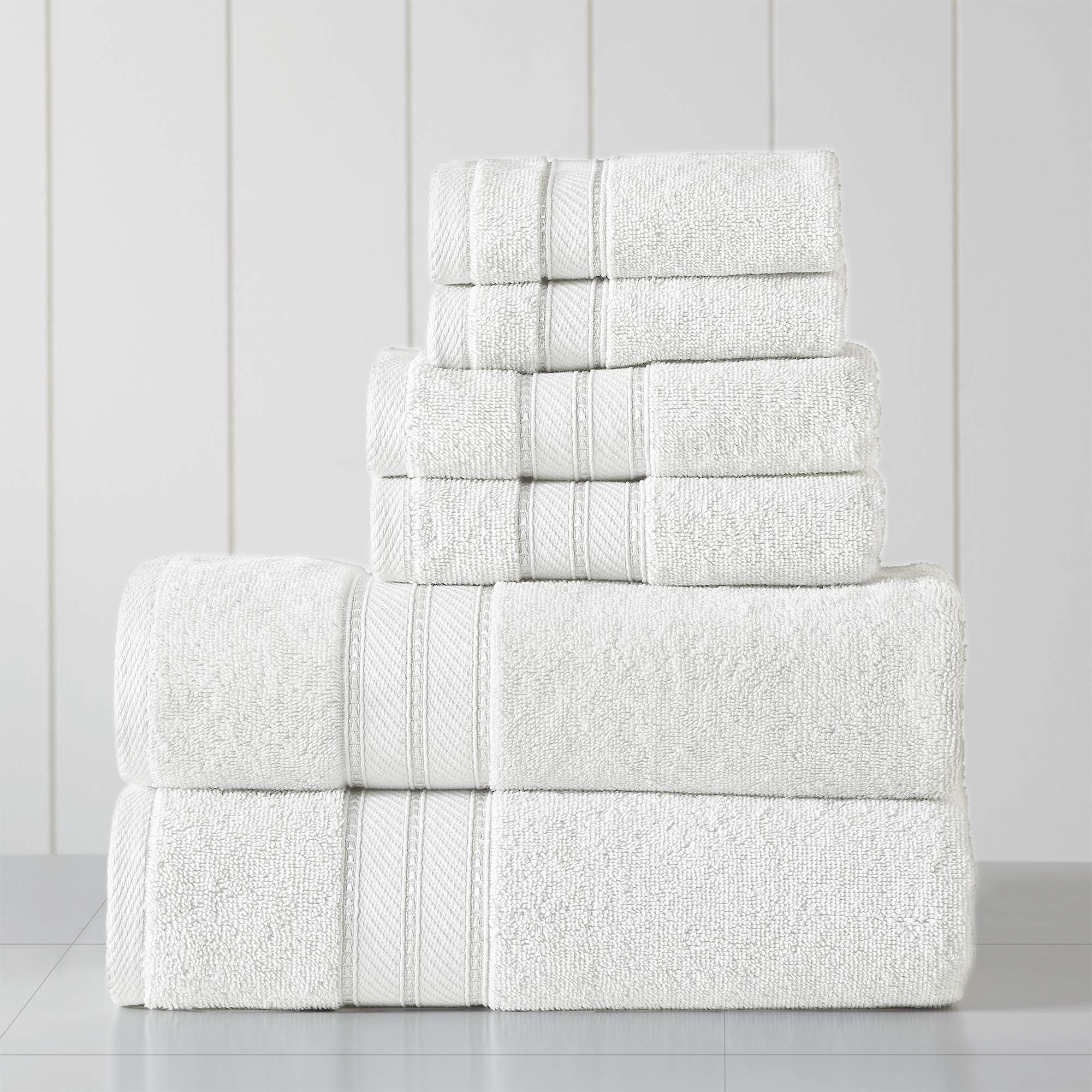 Modern Threads Super Absorbent & Quick Dry-600 GSM-Soft & Plush, Cotton, White, 27 in x 54 in