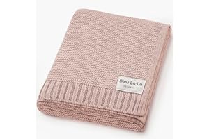 Bleu La La Luxury Organic Cotton Lightweight Knit Baby Blanket (06 - Heritage - Blush Pink)