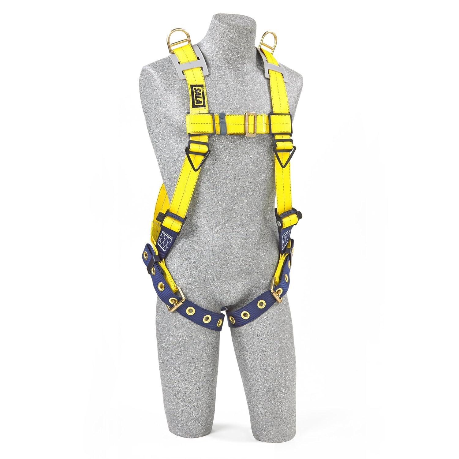 3M DBI-SALA Delta 1101254 Vest Style Harness, with Shoulder D-Rings, Tongue Buckle Legs, 420lb Capacity, Universal, Yellow/Navy