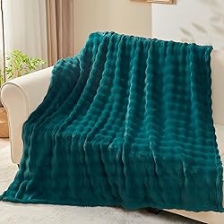 NEWCOSPLAY Twin Blanket for Couch Dark Teal Super