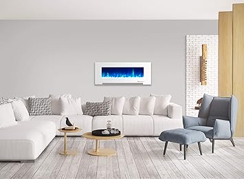 Cambridge Cam50wmef 1wht 50 In Wall Mount Electric Fireplace In