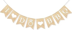 Uniwish I Do BBQ Banner Garland Wedding Engagement Bridal Shower Decorations Rustic Bride to be Sign Bachelorette Party Photo Prop