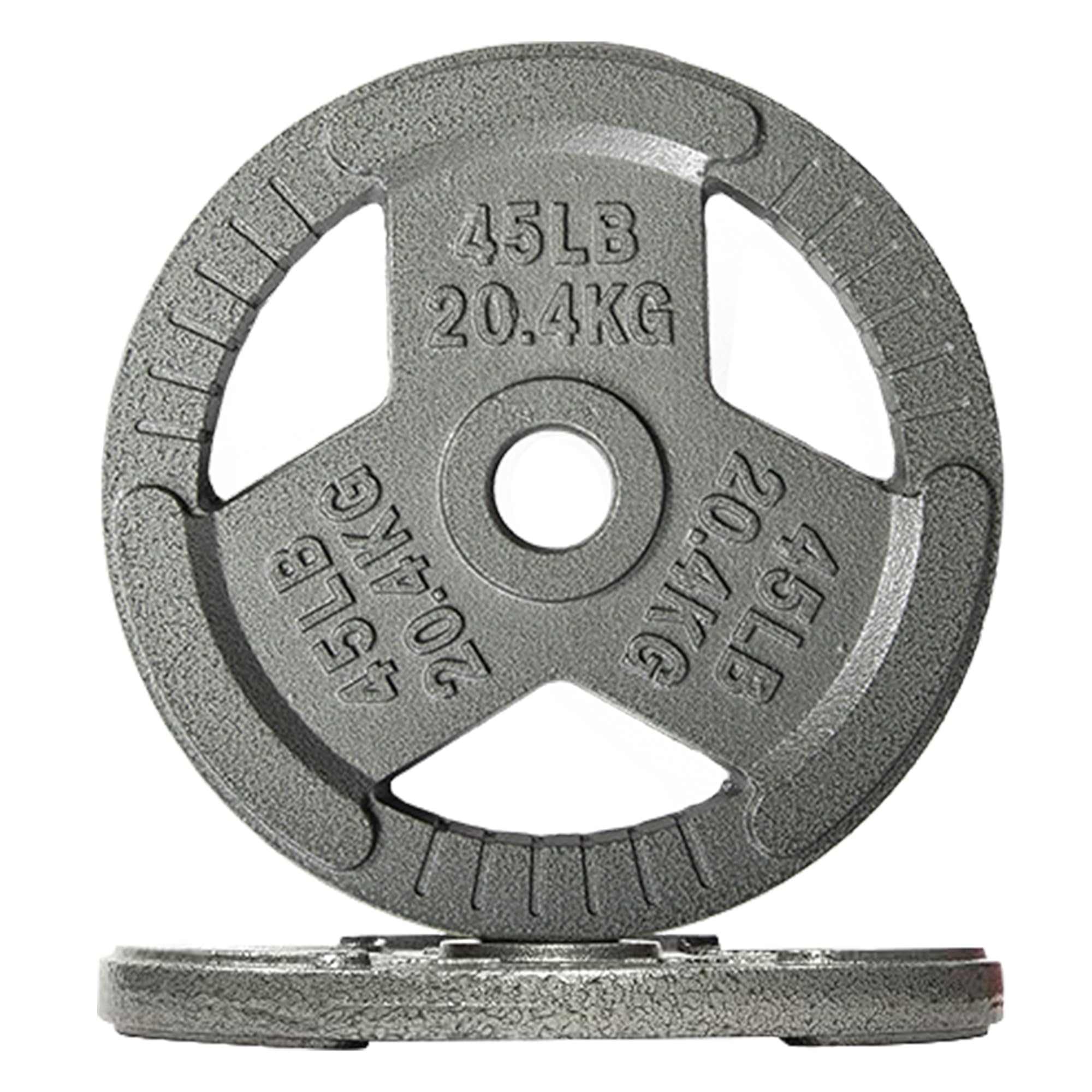 Photo 1 of Fitvids Olympic Cast Iron 2-Inch Weight Plate for Strength Training & Weightlifting, Multiple Weights Available, 45LB