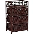 Household Essentials Woven 3 Drawer Chest with Cutout Handles