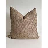 Canyon Theory Studio Hand Block Print Organic Linen 20x20 Inch Throw Pillow Cover: Indoor Handmade Vintage Decorative Cushion