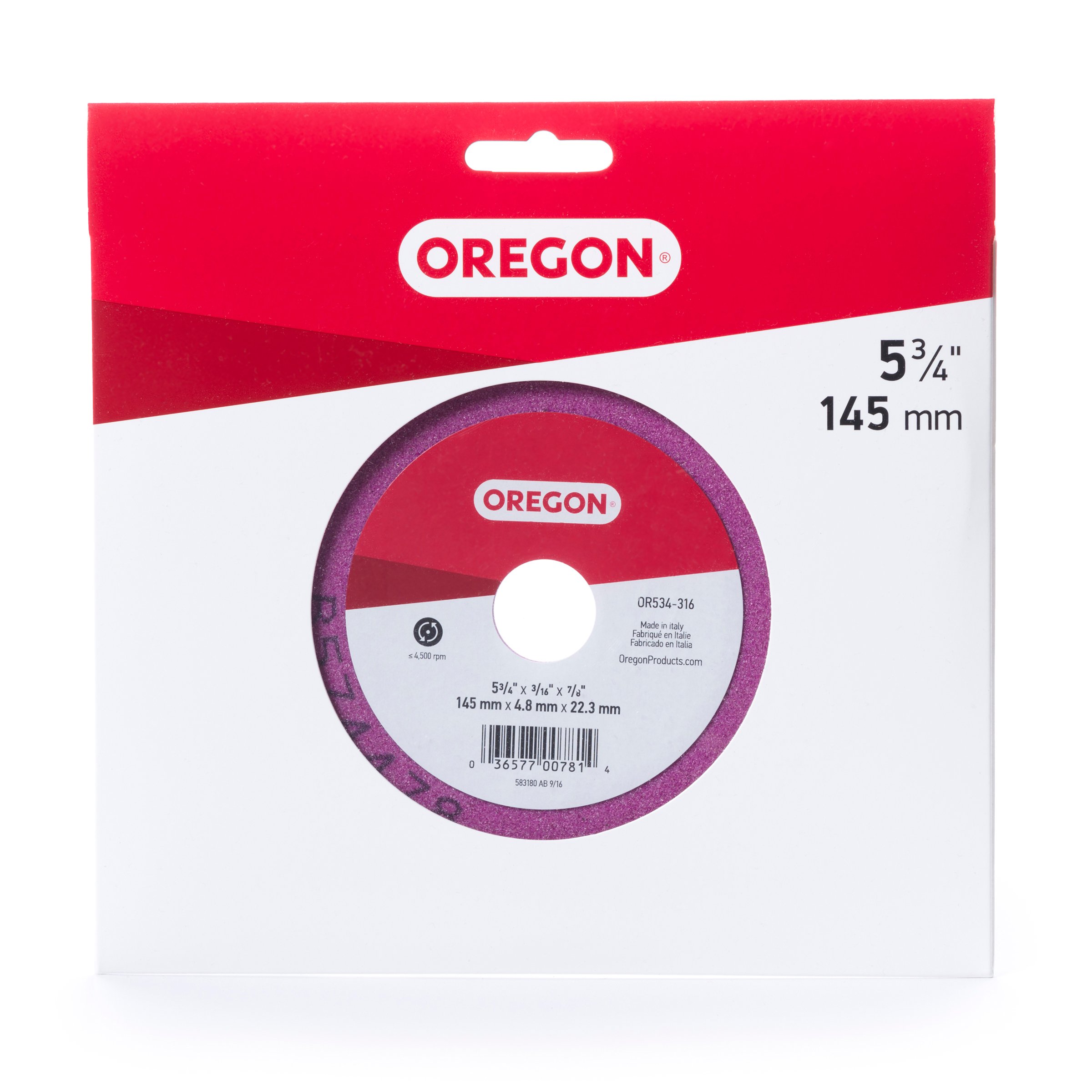 Oregon Aluminium Oxide Fine Vitrified Grinding Wheel, 5-3/4" x 3/16", Compatible with Bench Grinder