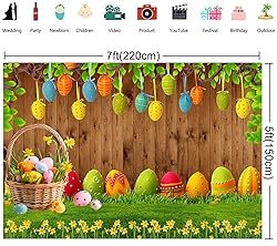 7X5ft Easter Photography Background Colorful Eggs