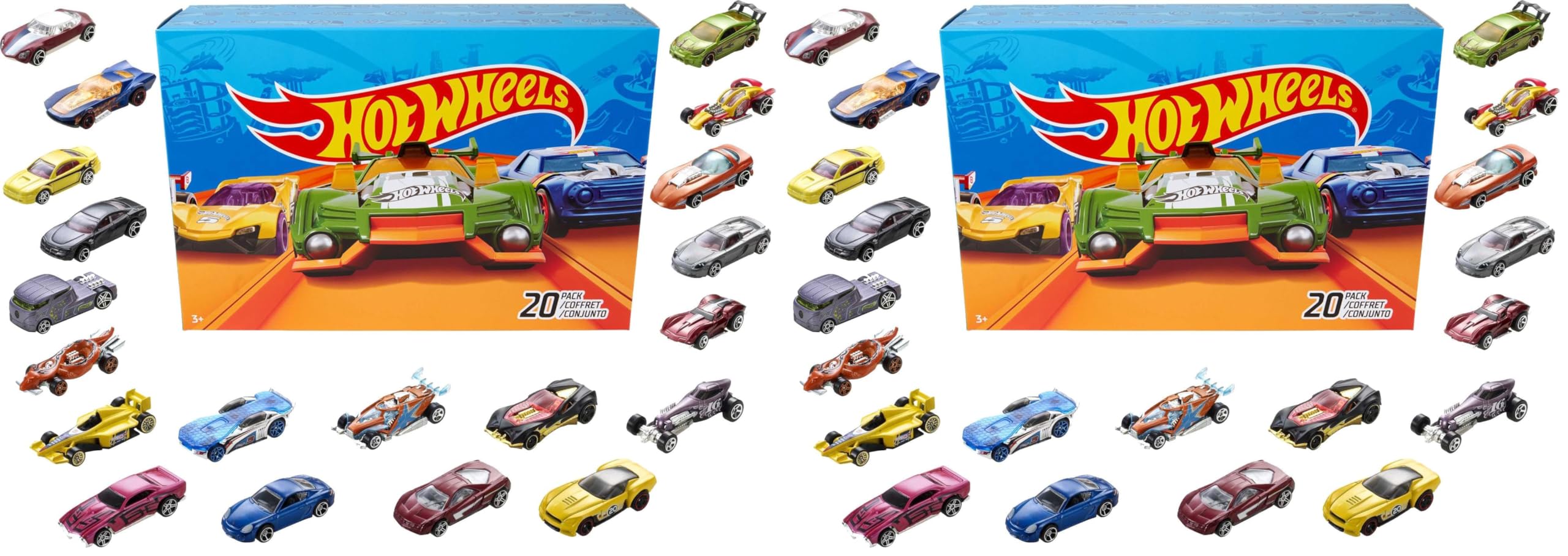 Hot Wheels Toy Cars & Trucks 40-Pack, Set of 20 1:64 Scale Vehicles for Play or Display, Instant Collection (Styles May Vary) (Amazon Exclusive)