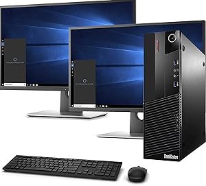 Lenovo M93P SFF Computer Desktop PC, Intel Core i7 3.4GHz Processor, 16GB Ram, 128GB M.2 SSD, 2TB HDD, Wireless KeyBoard & Mouse, Wifi | Bluetooth, New Dual 23.8