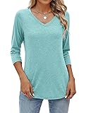 Sherosa Womens T Shirts Loose Fit Soft 3/4 Sleeve