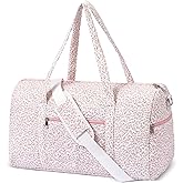 Gym Bag for Women, Cute Duffle Bag, Quilted Duffle Bag for Travel, Floral Duffle Bags, Weekend Bag with Zipper Pocket Dance Bag Organizer