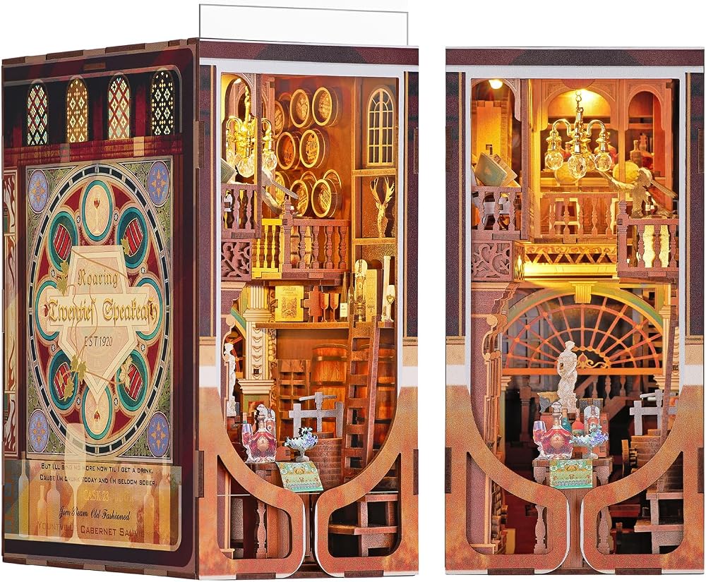 MiniCity Book Nook Kit Roaring Twenties Speakeasy DIY 3D Wood LED Light