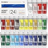 MEEDEN Heavy Body Acrylic Paint - Basic Satin Finish 24 x 60ml (2 oz) Color Paint Set for Adults - Rich Pigment Art Craft Pai