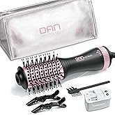 DAN Dual Voltage Hair Dryer Brush, Auto Dual Voltage 110V-120V/220V-240V Travel Hair Dryer Brush,Small Hot Air Brush with Multifunctional Conversion Plug,4 in 1 Blow Dryer Brush and Styler Volumizer