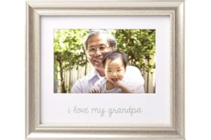 Lil Peach I Love My Grandpa Keepsake Frame, Baby Keepsake Picture, Grandfather Gifts, Father's Day, 4" x 6" Photo Frame, Silver