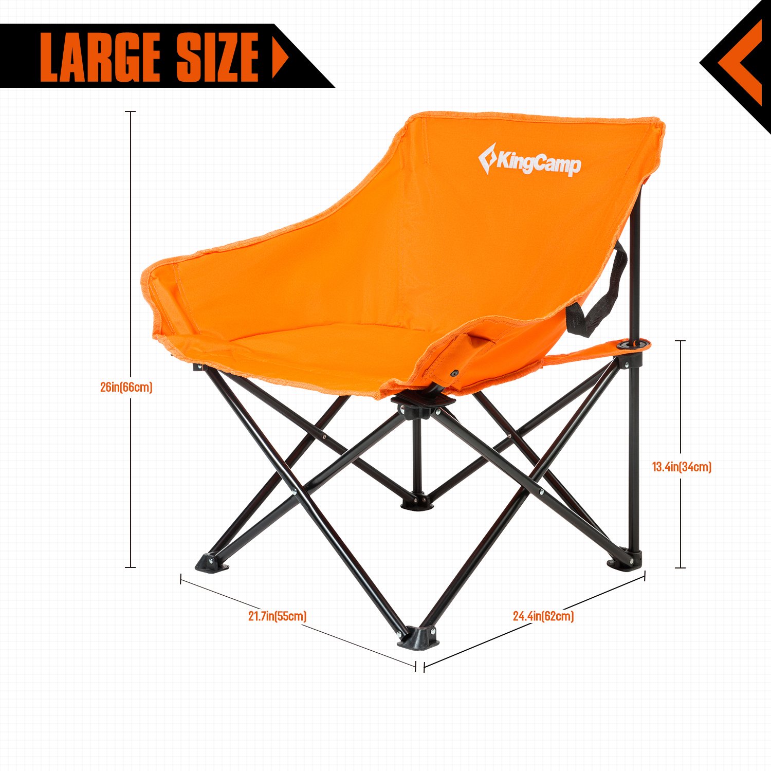 KingCamp Comfortable Light Heavy Duty Steel Folding Chair