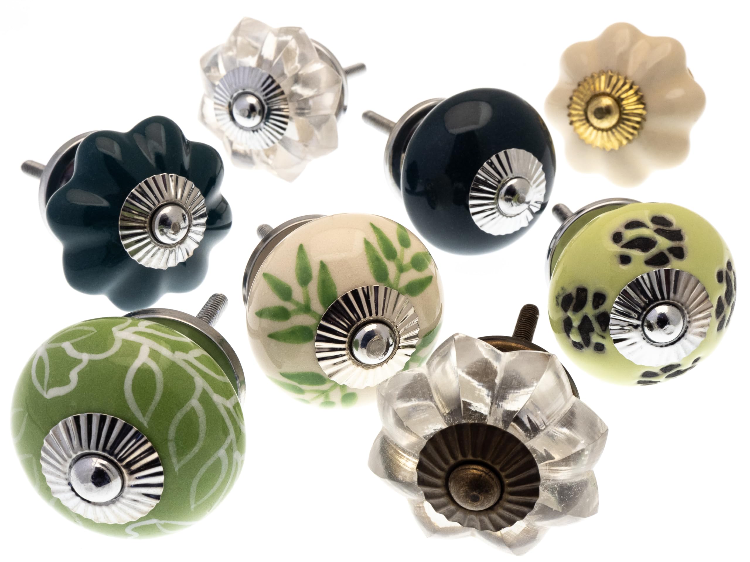Mango Tree Cupboard Knobs - Decorative Bohemian Styles and Patterns Ceramic Door and Drawer Handles – Vintage Home Décor Set of 8
