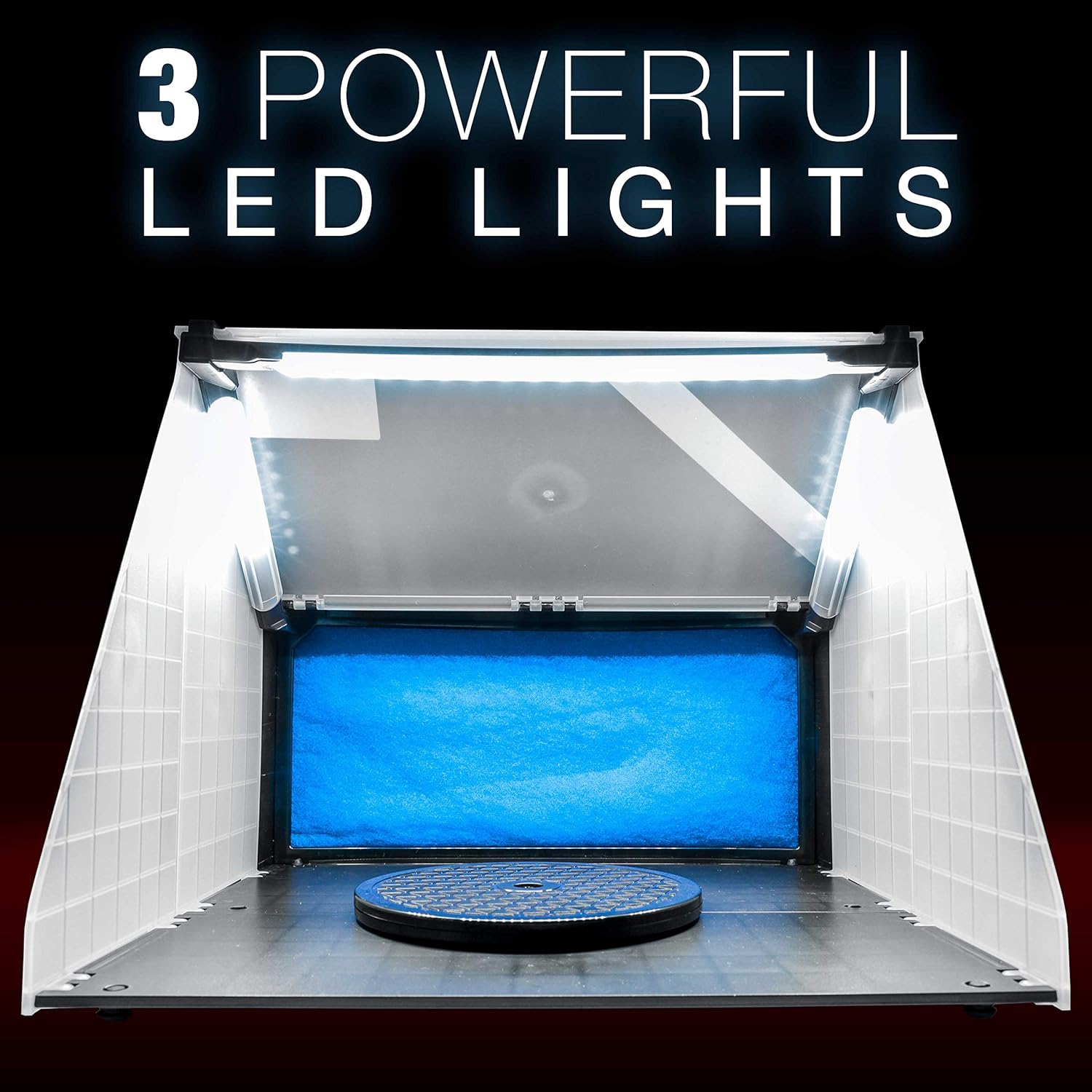 Master Airbrush Brand Lighted Portable Hobby Airbrush Spray Booth with LED Lighting for Painting All Art, Cake, Craft, Hobby, Nails, T-Shirts & More. Includes 6 Foot Exhaust Extension Hose: Arts, Crafts & Sewing