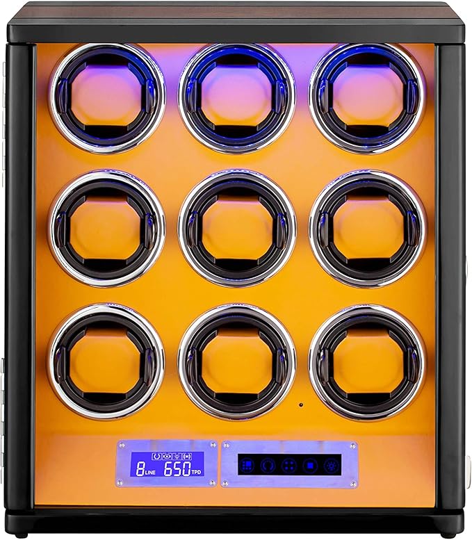 Amazon Hokuto ワインディングマシーン 腕時計自動巻き器 ウォッチワインダー 9本巻き上げledライト付き 超静音 ワインディングマシーン 腕時計 通販