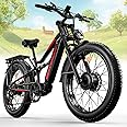 Seemoon Peak 3000W(Dual Motors)/1500W Electric Bike for Adults,52V 21Ah/19Ah 26" Fat Tire Fast Ebike,Max 38 mph up to 100 Miles,Full Suspension Hydraulic Disc Brake,Off Road Mountain Hunting for Men