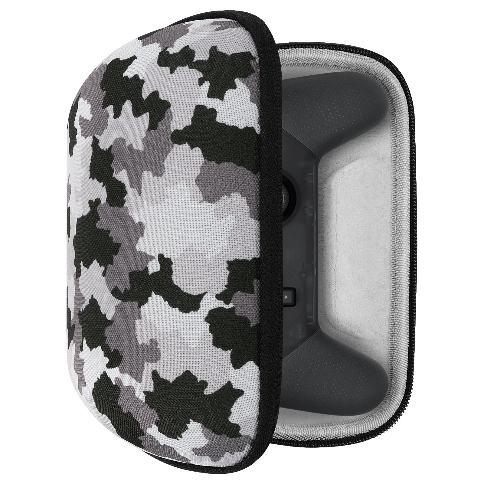 GEEKRIA Controller Travel Case Compatible with Nintendo Switch Pro Controller, Hard Shell Carrying Bag, Protective Storage with Internal Mesh Pocket for Charging Cable (Camouflage)