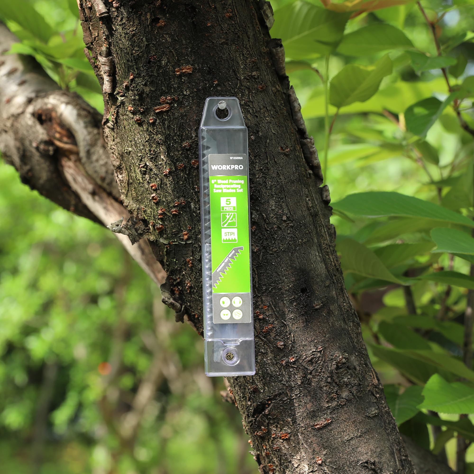 WORKPRO Säbelsägeblätter Set 5-teilig, Sägeblatt 152mm 5TPI aus HCS, zum Schneiden vom Zweigen, Kompatibel mit gängigen Säbelsägen 6