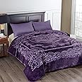 JML Fleece Blanket King Size, Heavy Korean Mink, 85 X 95 Inches, 9 Lbs, Soft and Warm, Thick Raschel Printed Mink for Autumn, Winter, Bed, Home, Gifts, Purple