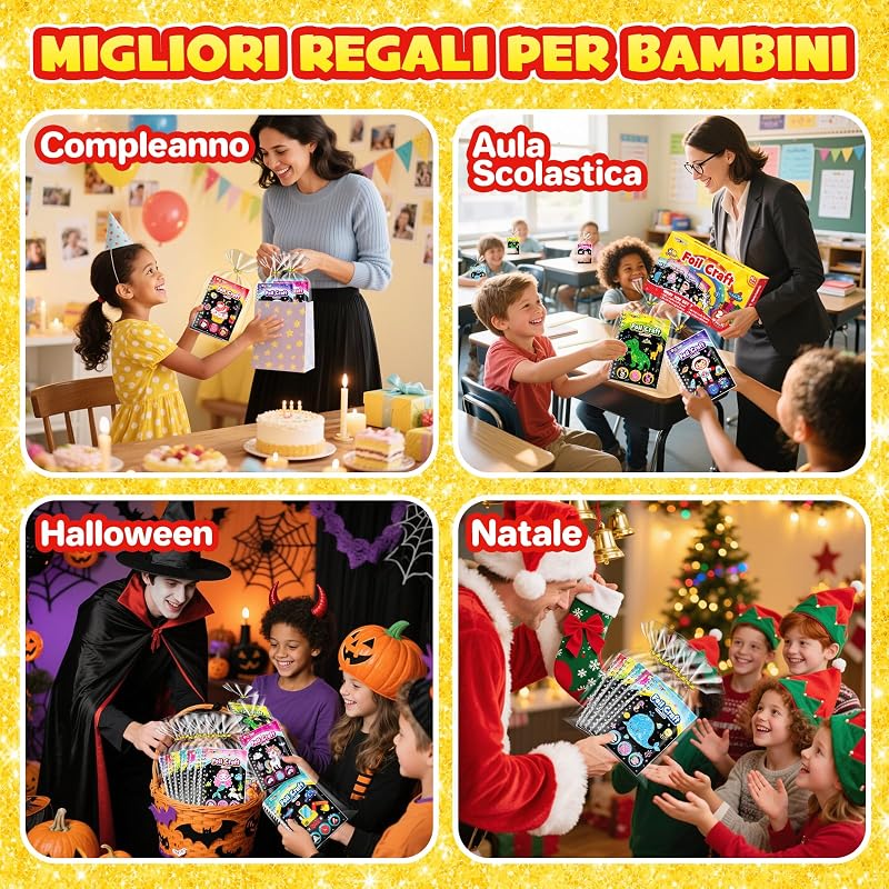 16 Kit Foil Art Attività Libri Gadget Compleanno Bambini — foto 7 di 7