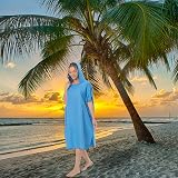 MOKANI Changing Robe Towel Poncho with Hood Blue Microfiber Quick Dry view 2