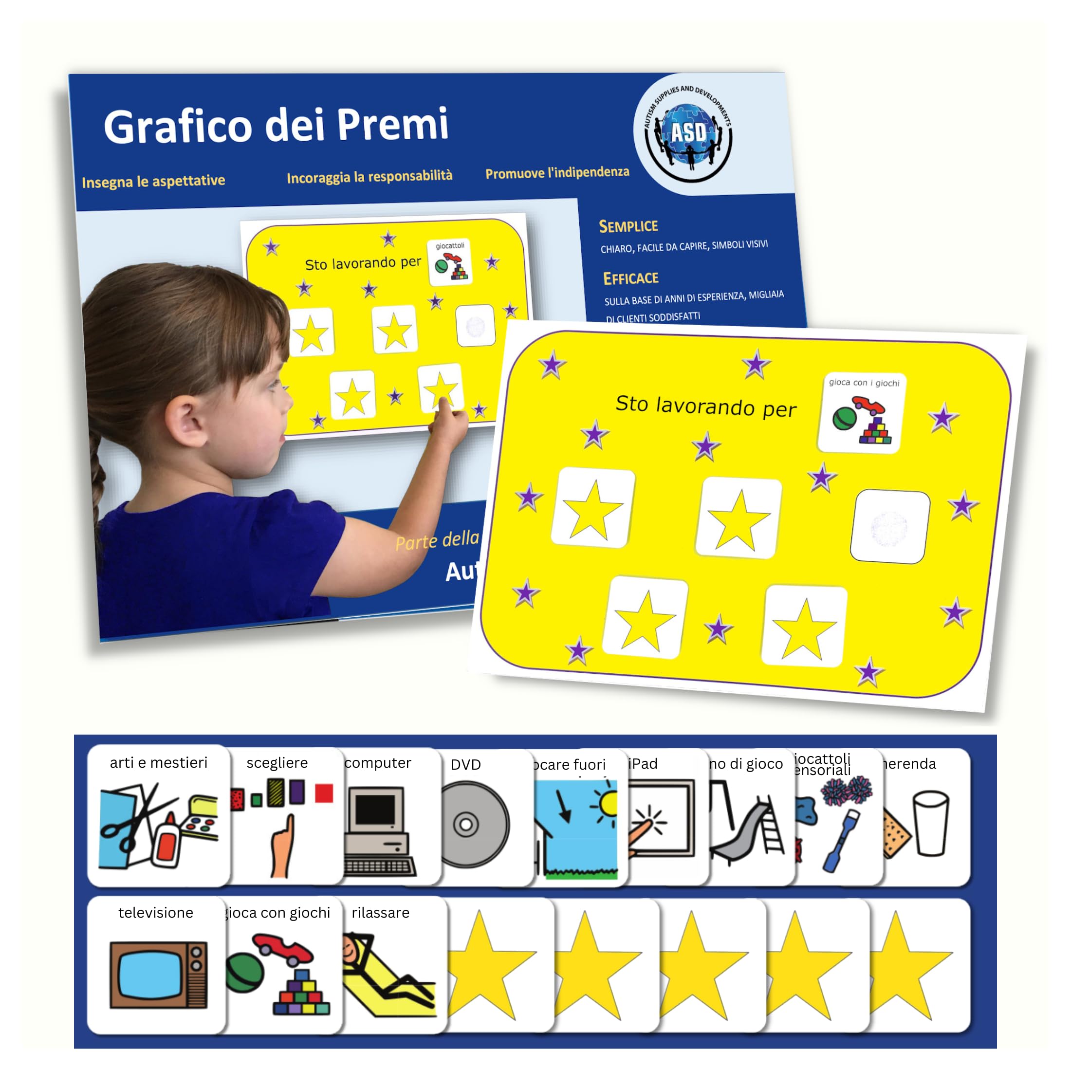 Plastic Visual Reward chart (Italian)