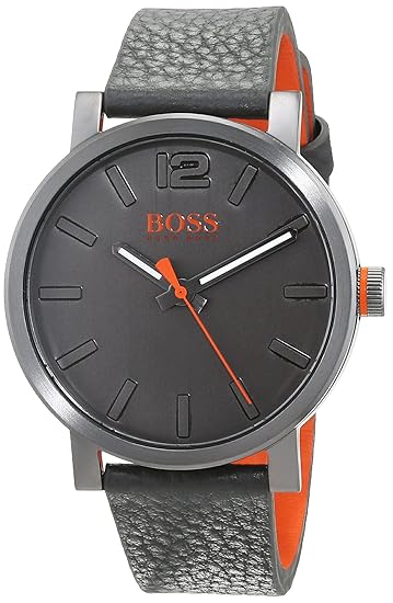 Hugo Boss Orange Herren-Armbanduhr Quarz mit Leder Armband 1550037
