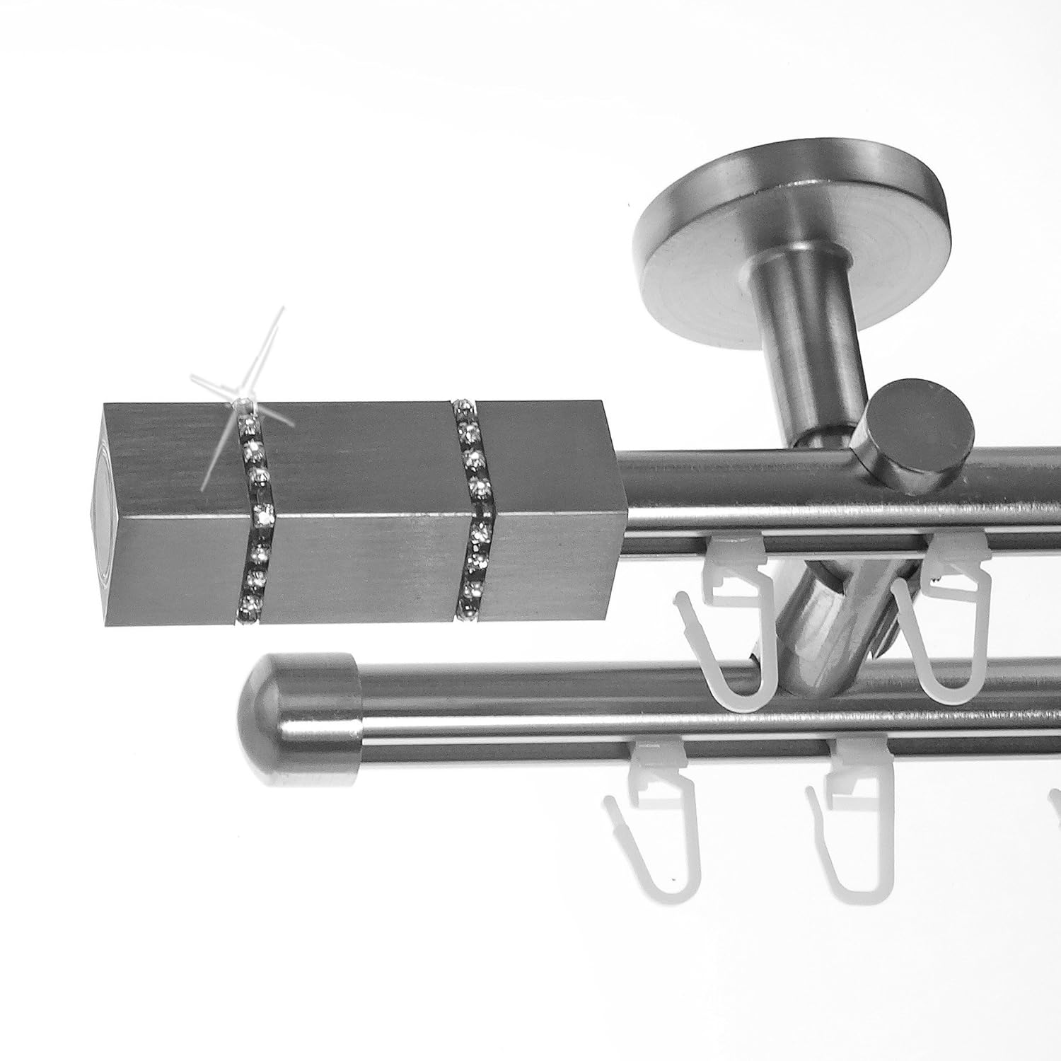 Basit Inside Stainless Steel Look 16 Mm Ceiling Support Curtain