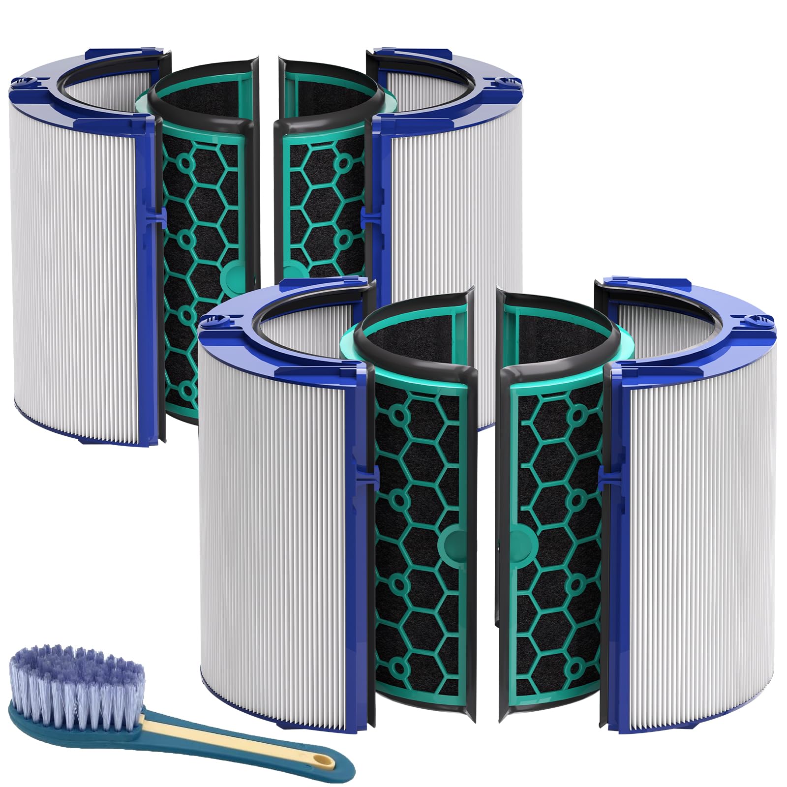 Leemone 2 Pack TP04 HP04 Filter Replacement Compatible with Dyson TP04 HP04 DP04 TP05 DP05 Air Purifier, 360° Combi Glass Filter & Activated Carbon Filter