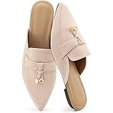 Decould sylf Mules for Women Flats 2026 : Pointed Toe Backless Loafers Dressy Comfortable Walking Shoes for Casual Work Business