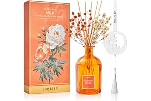 Airkeep Reed Diffuser Gift Set for Women,Best Mom Gifts for Mother's Day,Cashmere Vanilla Scented Diffuser with 8 Sticks and Scented Ceramic,Scent Fragrance Set for Bedroom Bathroom Home Décor